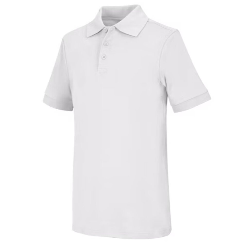 Classroom 58914 Adult Unisex Short Sleeve Interlock Polo - White